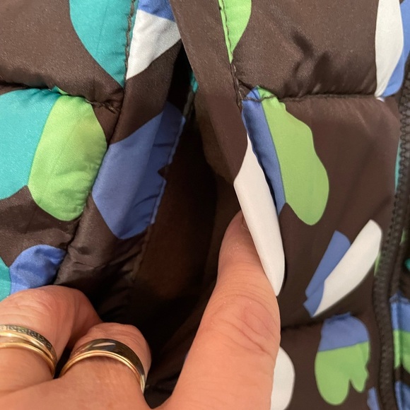 Old Navy Girls XXL 16 full zip Hearts print puffer Vest fleece lined new w tag - Picture 3 of 8